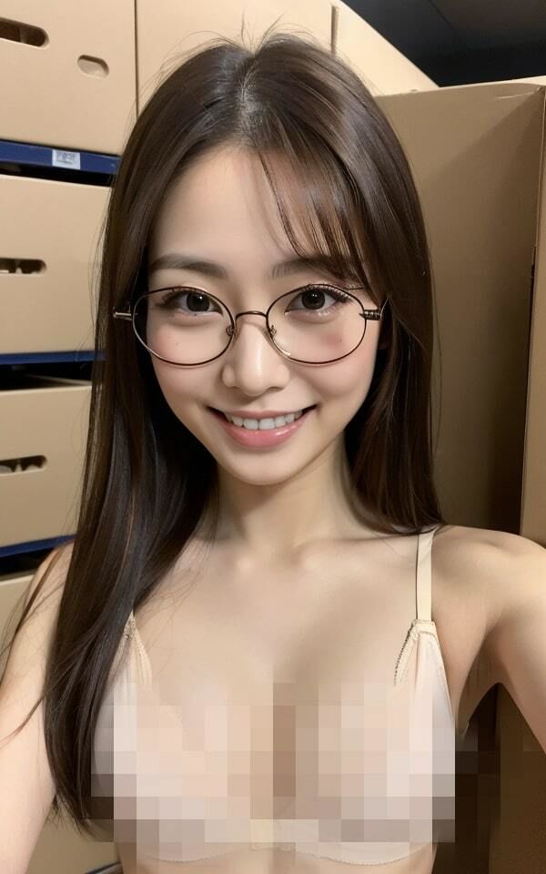 【貧乳】【ぺちゃぱい】【インテリ眼鏡】倉庫で内緒の残業時間