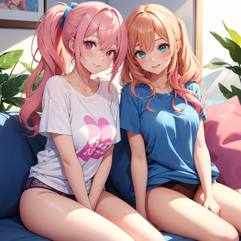 自宅だと下着でうろつく仲良し姉妹