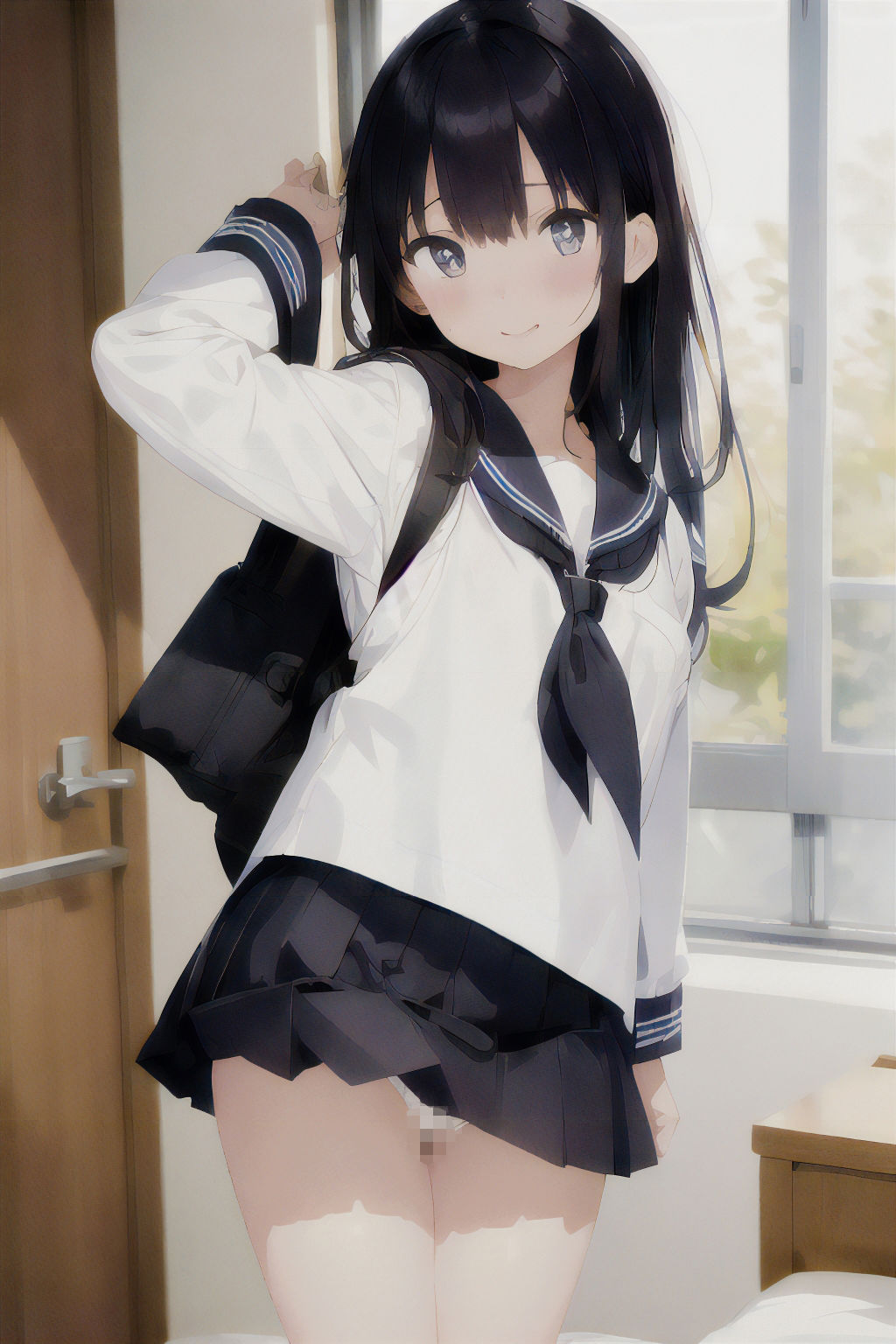 中出しと制服委員長