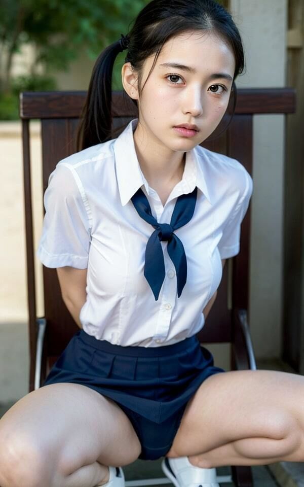 開脚！おさげ女子