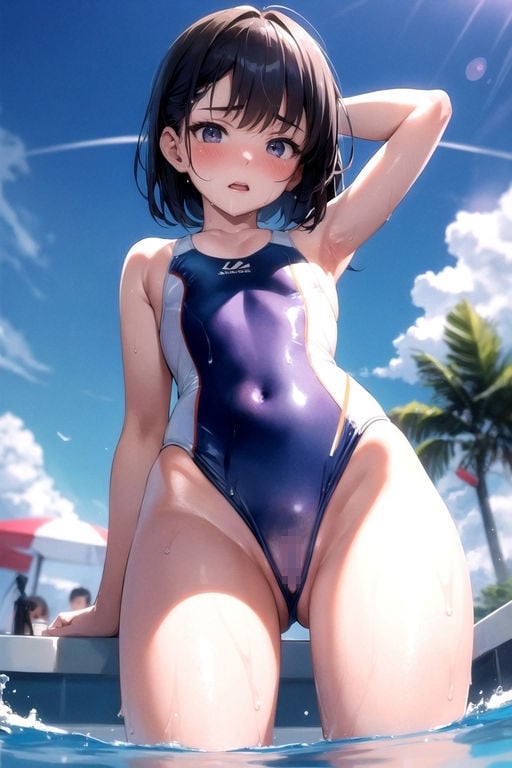 競泳水着×ちっぱいハート R18編