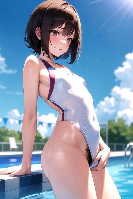 競泳水着×ちっぱいハート R18編