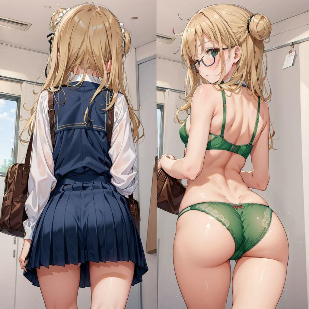 制服女子の下着チェック