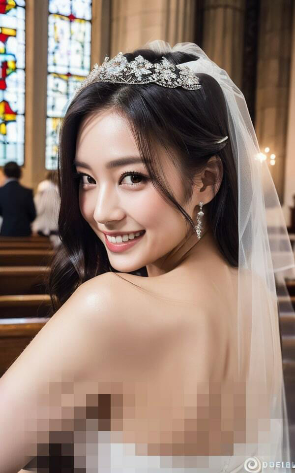 【黒髪貧乳】嬉しくて恥ずかしい花嫁姿