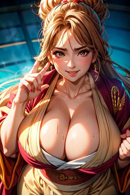 爆乳AI脱ぎかけ着物1