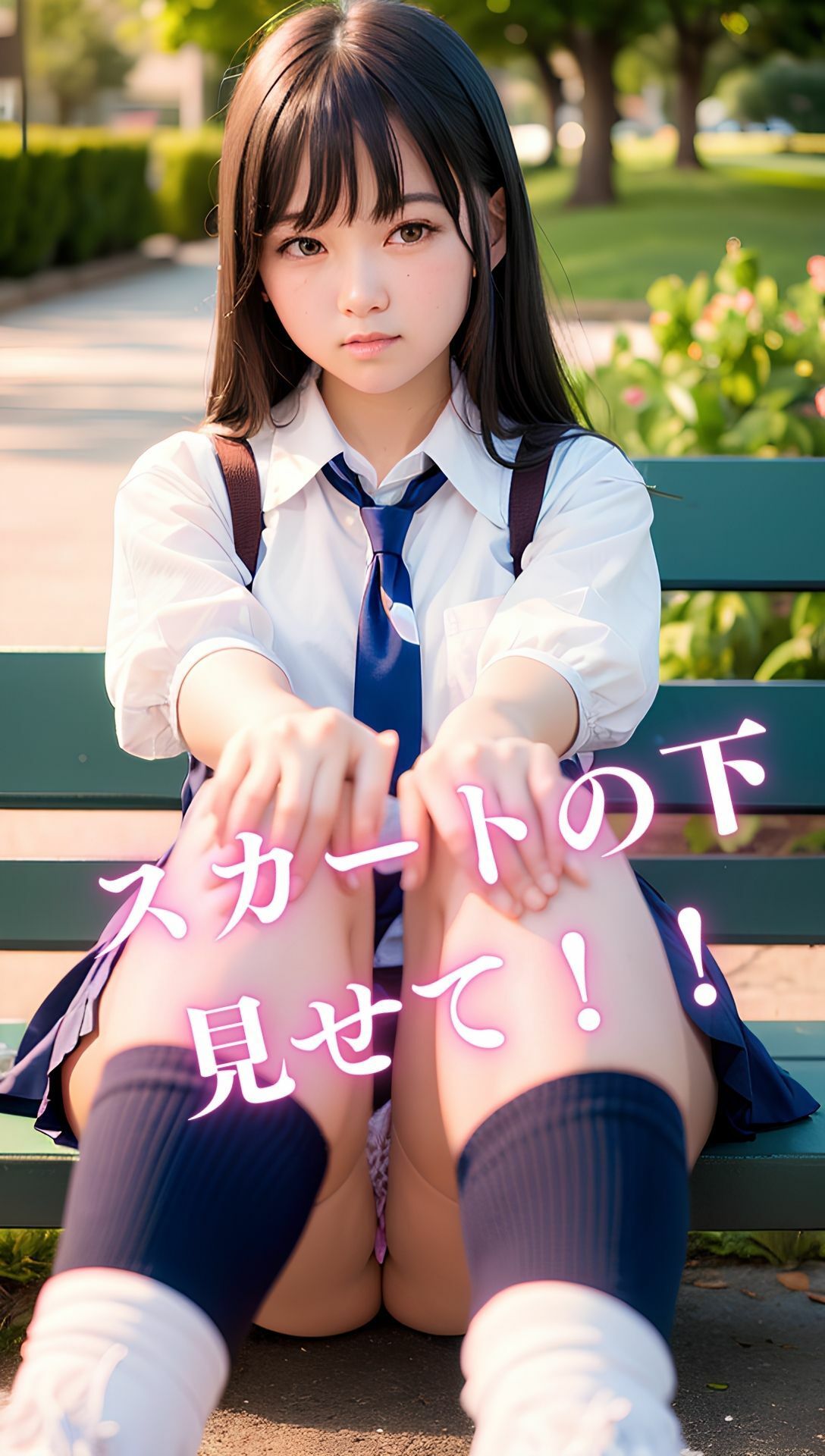 女子校生のスカートの下は汚パンツ!?ノーパン!?