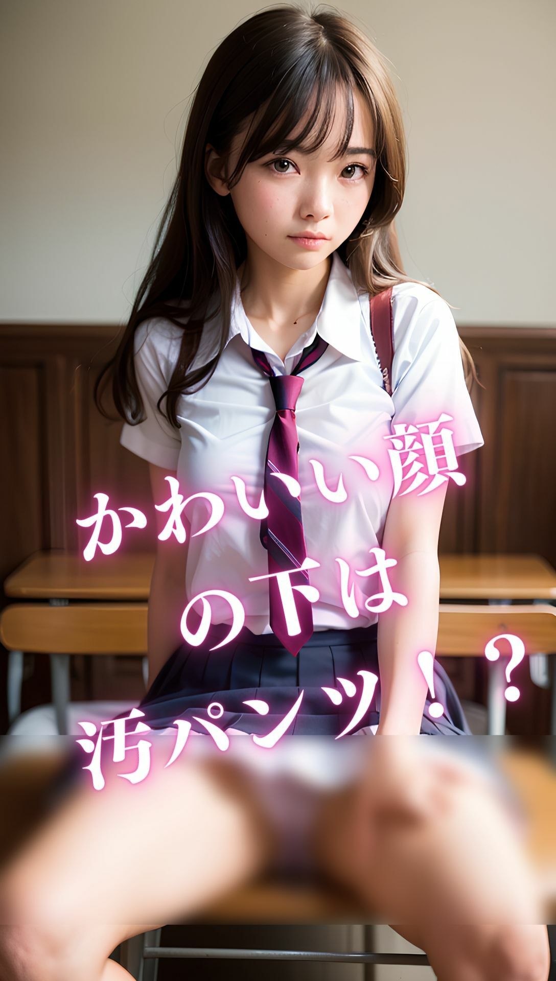 女子校生のスカートの下は汚パンツ!?ノーパン!?