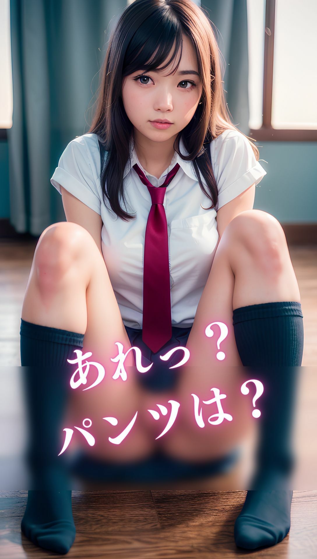 女子校生のスカートの下は汚パンツ!?ノーパン!?