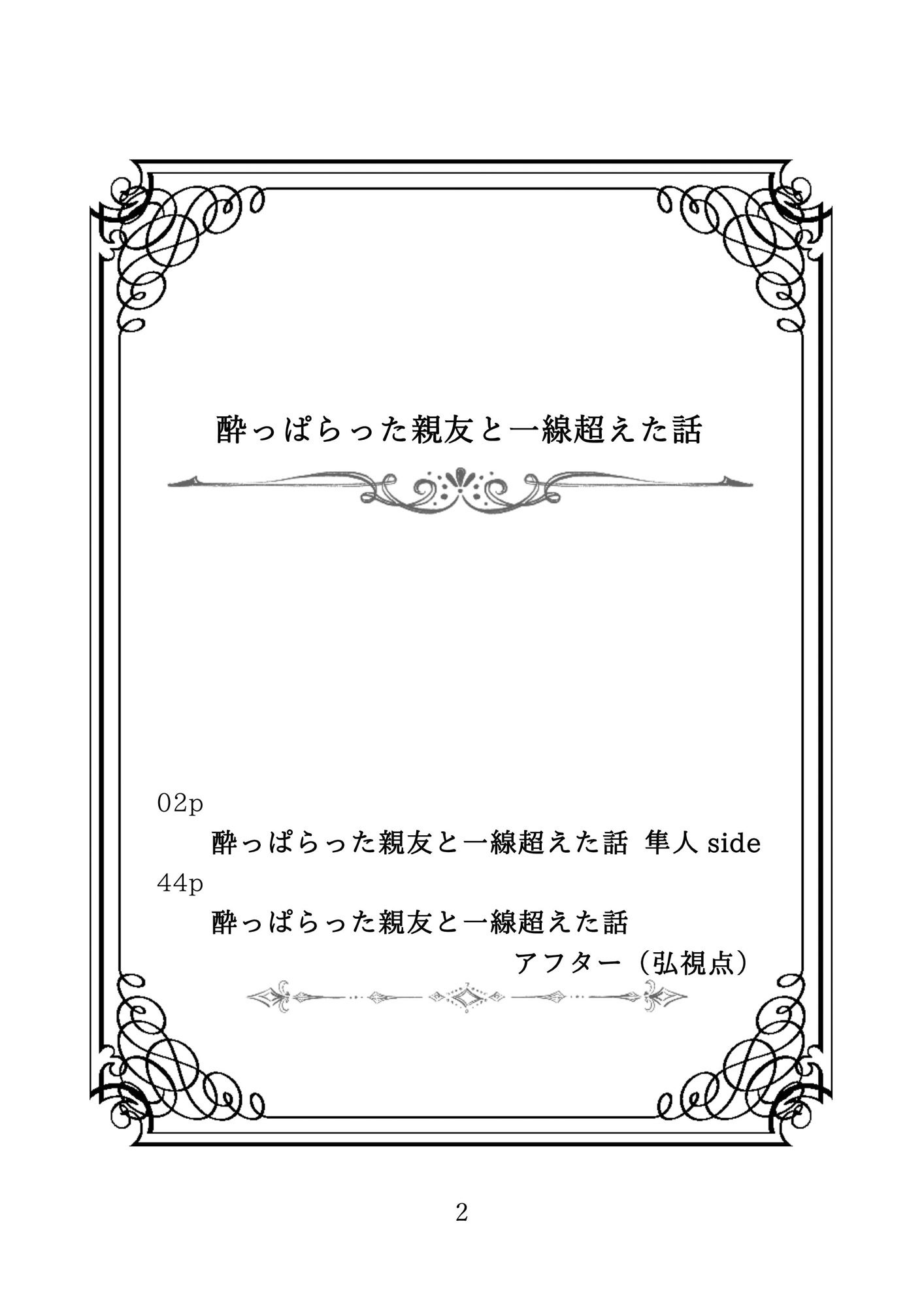 「酔っ払った親友と一線を越えた話」酔っぱらって親友をオナホ扱いするノンケの攻め×口が悪いけど健気で親友に片思いしている受け