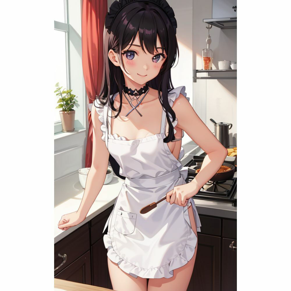 お姉さんが裸エプロンで朝食を作ってくれる