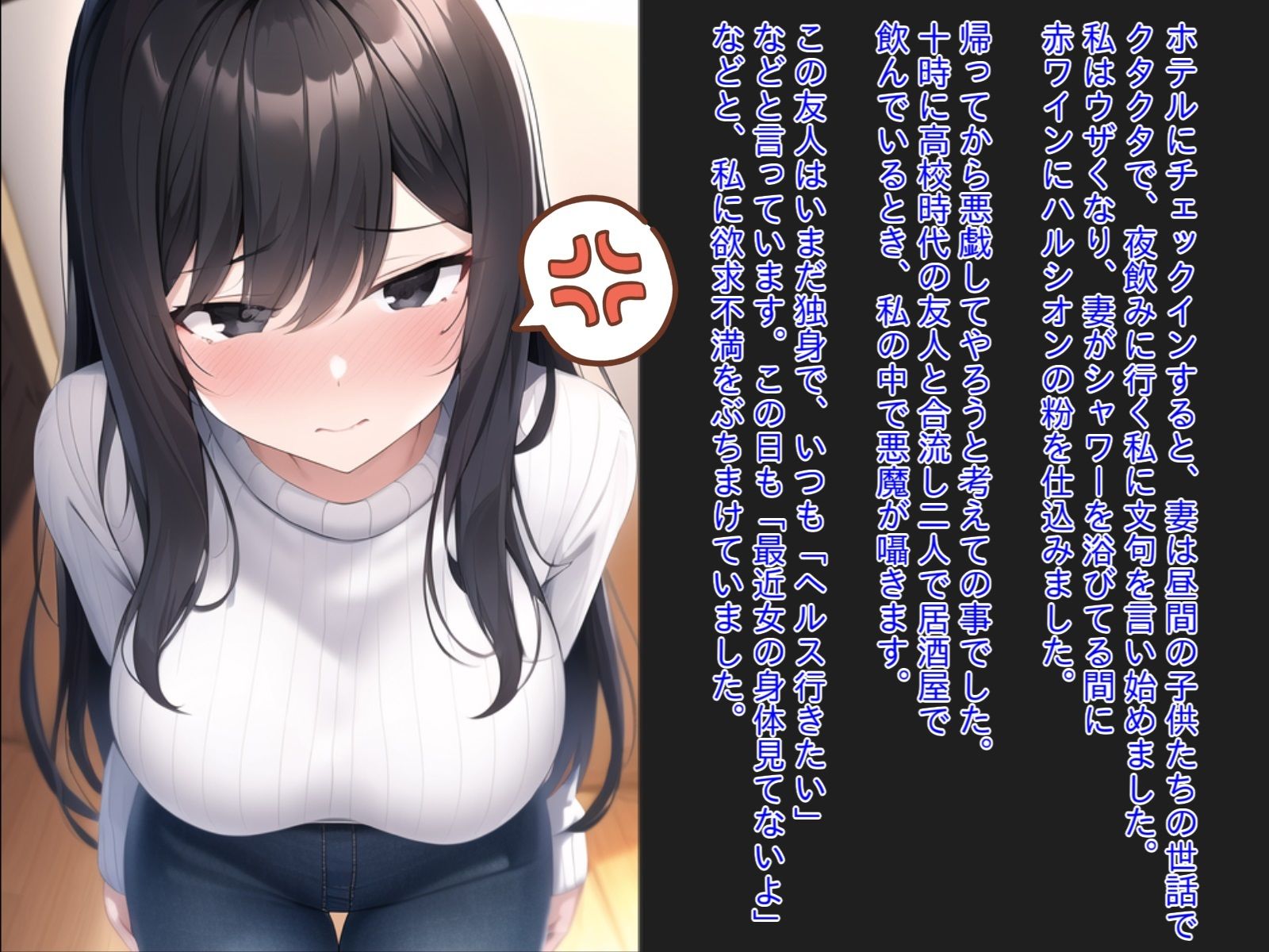 眠らせた妻と性欲の強い友人を二人っきりにしたら、容赦なく孕まされてしまった件。