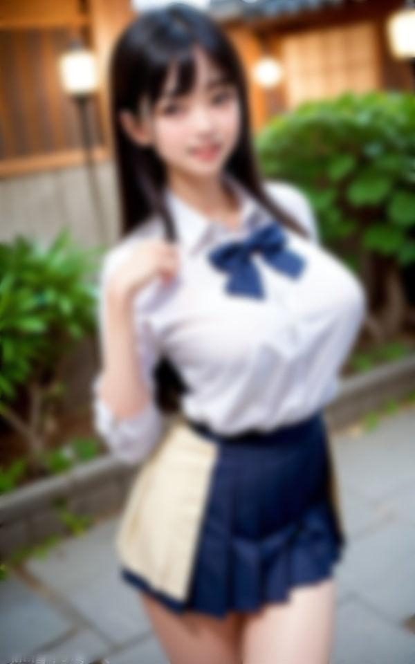 300連発!セーラー服でJKの巨乳Gカップと散歩デート