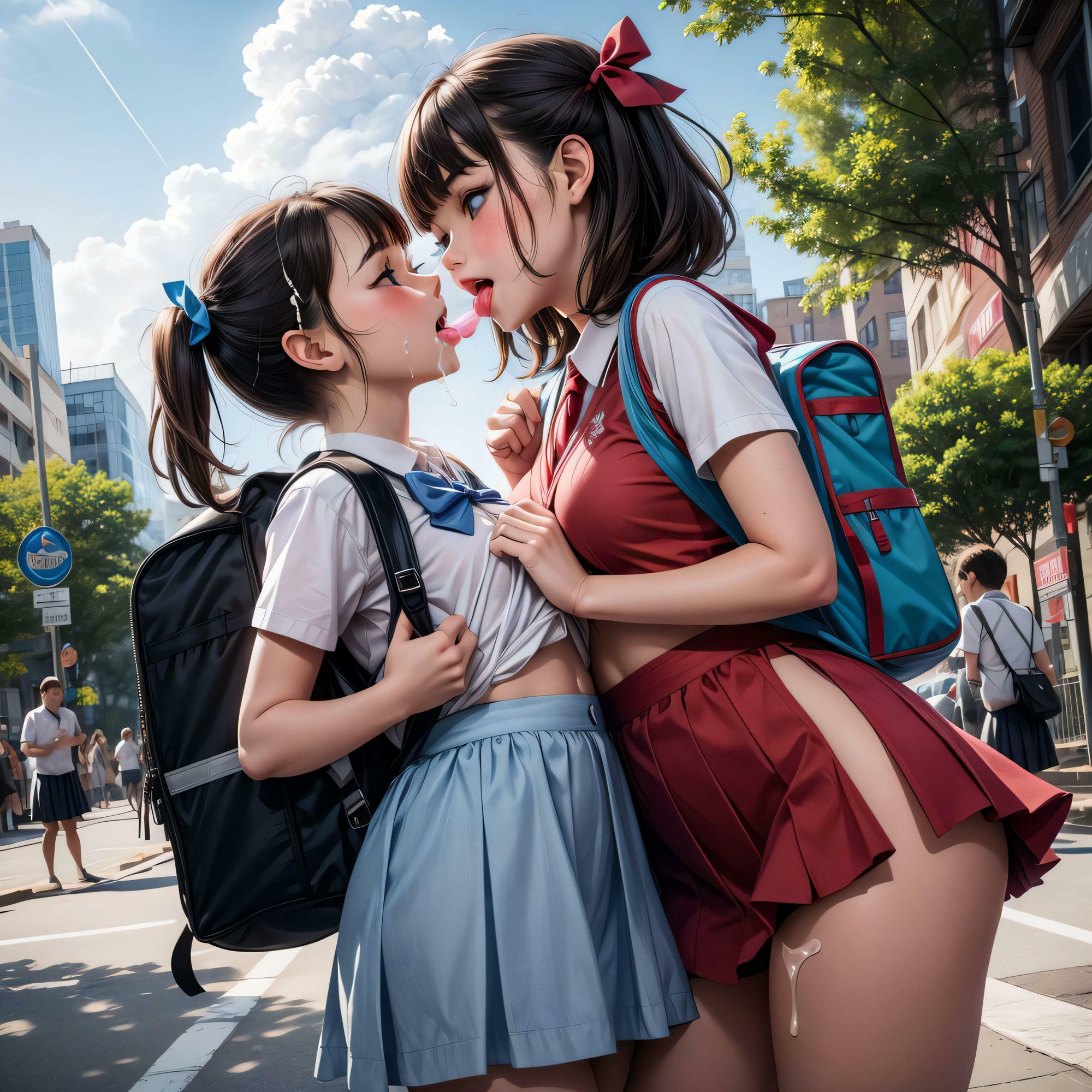 どこでもイチャイチャ百合カップル