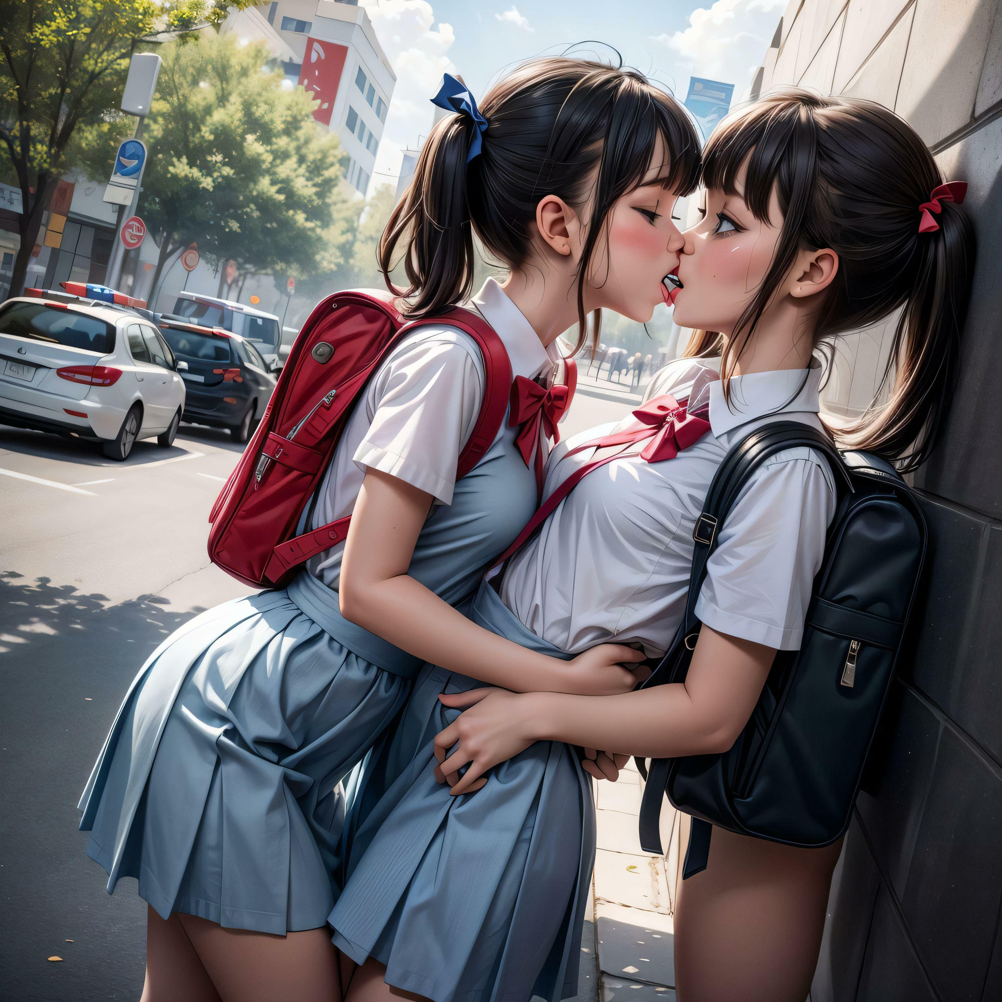 どこでもイチャイチャ百合カップル