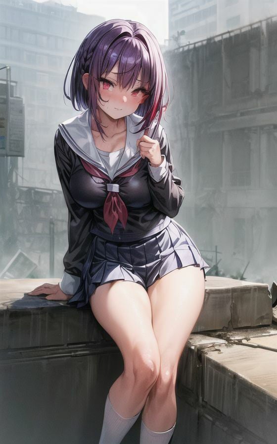 荒廃した街の女学生 264枚