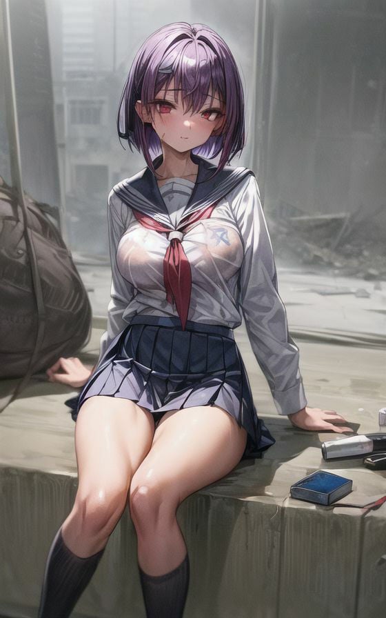 荒廃した街の女学生 264枚