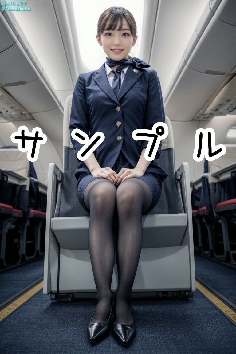 【盗撮風】美人CAさん達の黒スト美脚集(たまにパンチラ?)