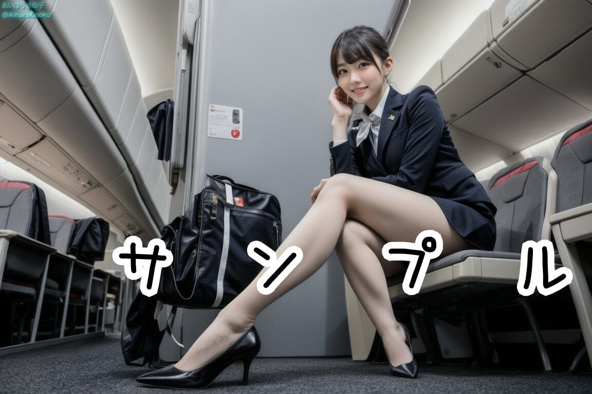 【盗撮風】美人CAさん達の黒スト美脚集(たまにパンチラ?)