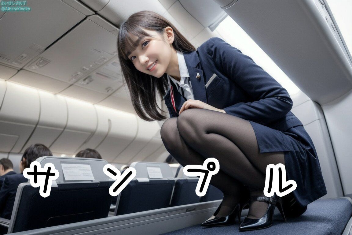 【盗撮風】美人CAさん達の黒スト美脚集(たまにパンチラ?)