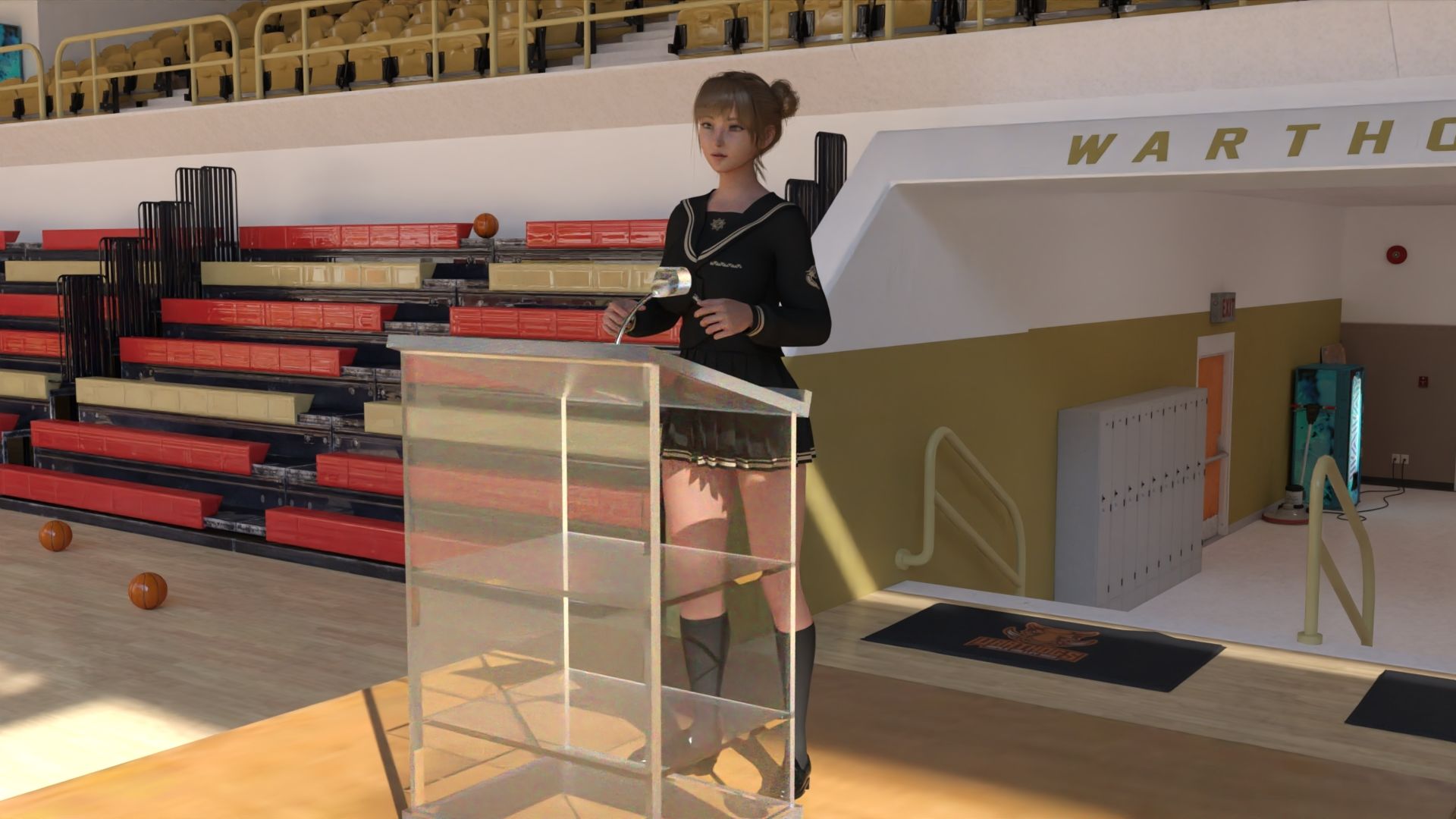 【▲200】一ノ瀬廻里生徒会長、ブラック校則の改正に挑む。（演説023:プールの授業を男女別にすることについて）