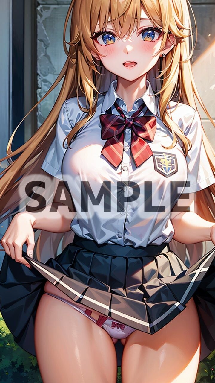 自ら下着を見せてくれる制服女子