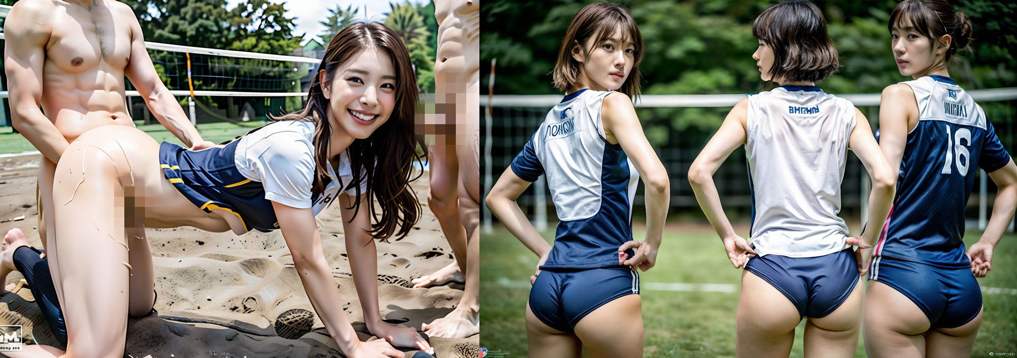 ビーチバレー スワッピング複数 乱〇S〇X！ 350P！