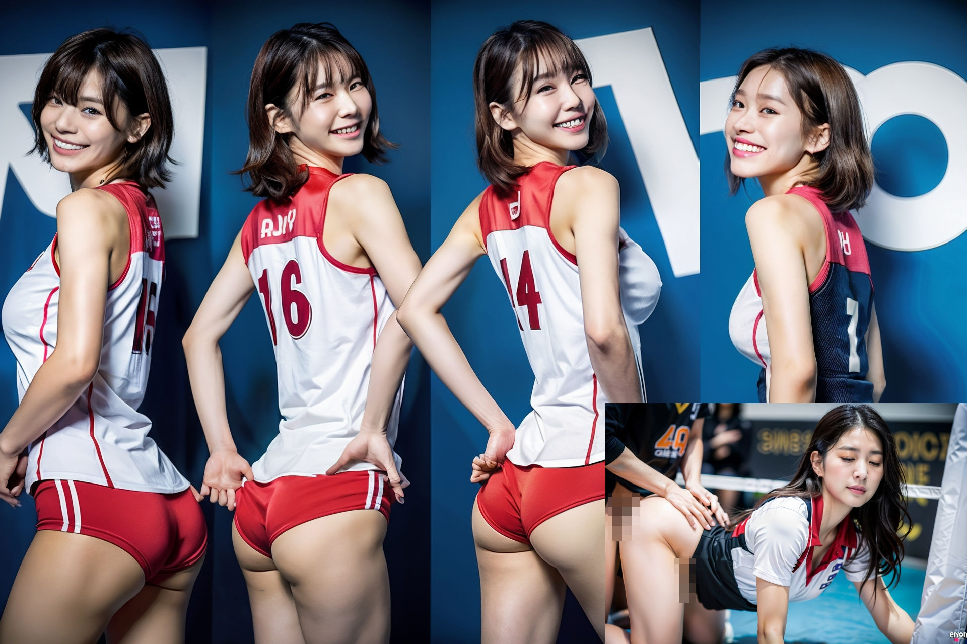 女子バレー食い込み激しいブルマユニ（お仕置きF〇ck55p付）300P！