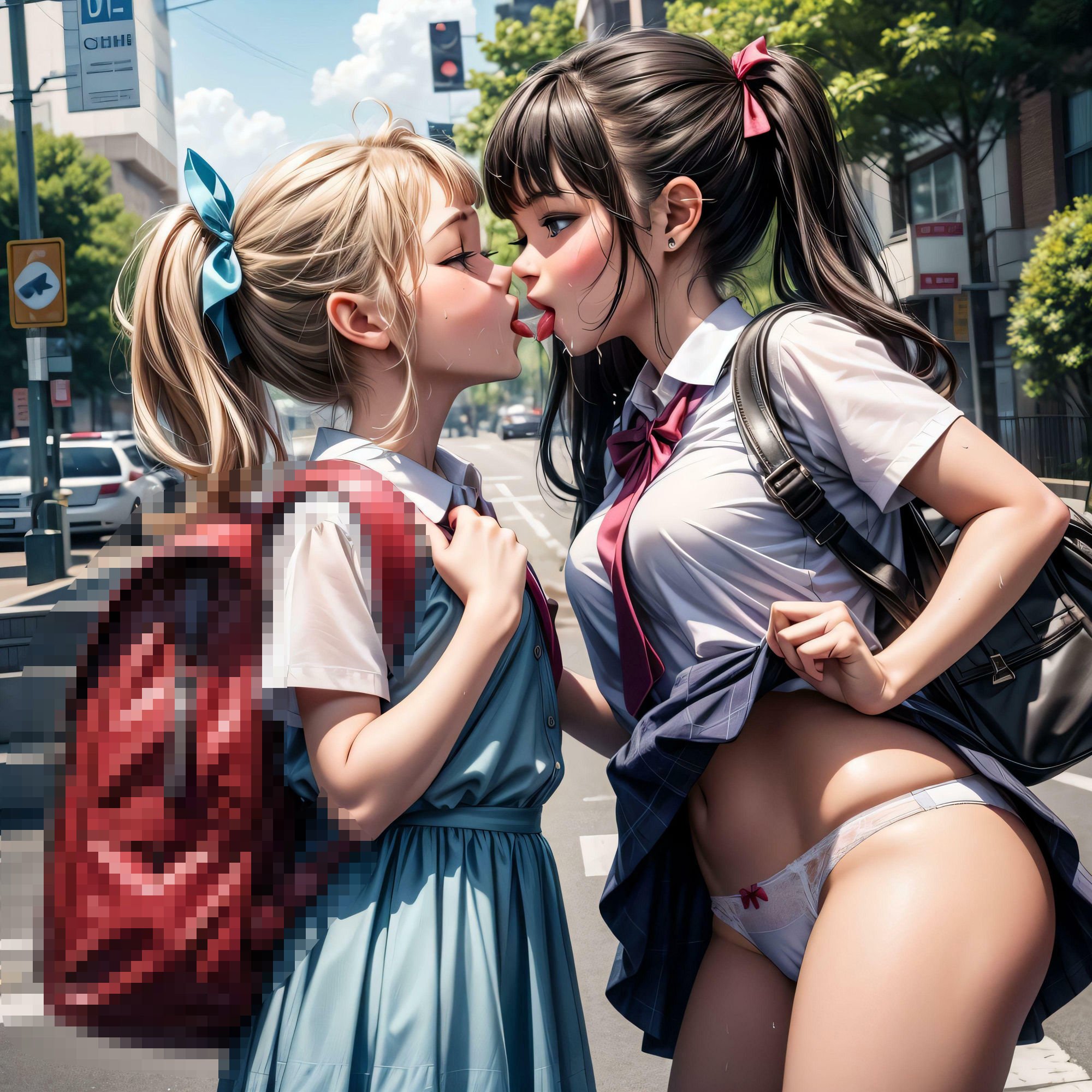 百合野外イチャイチャ