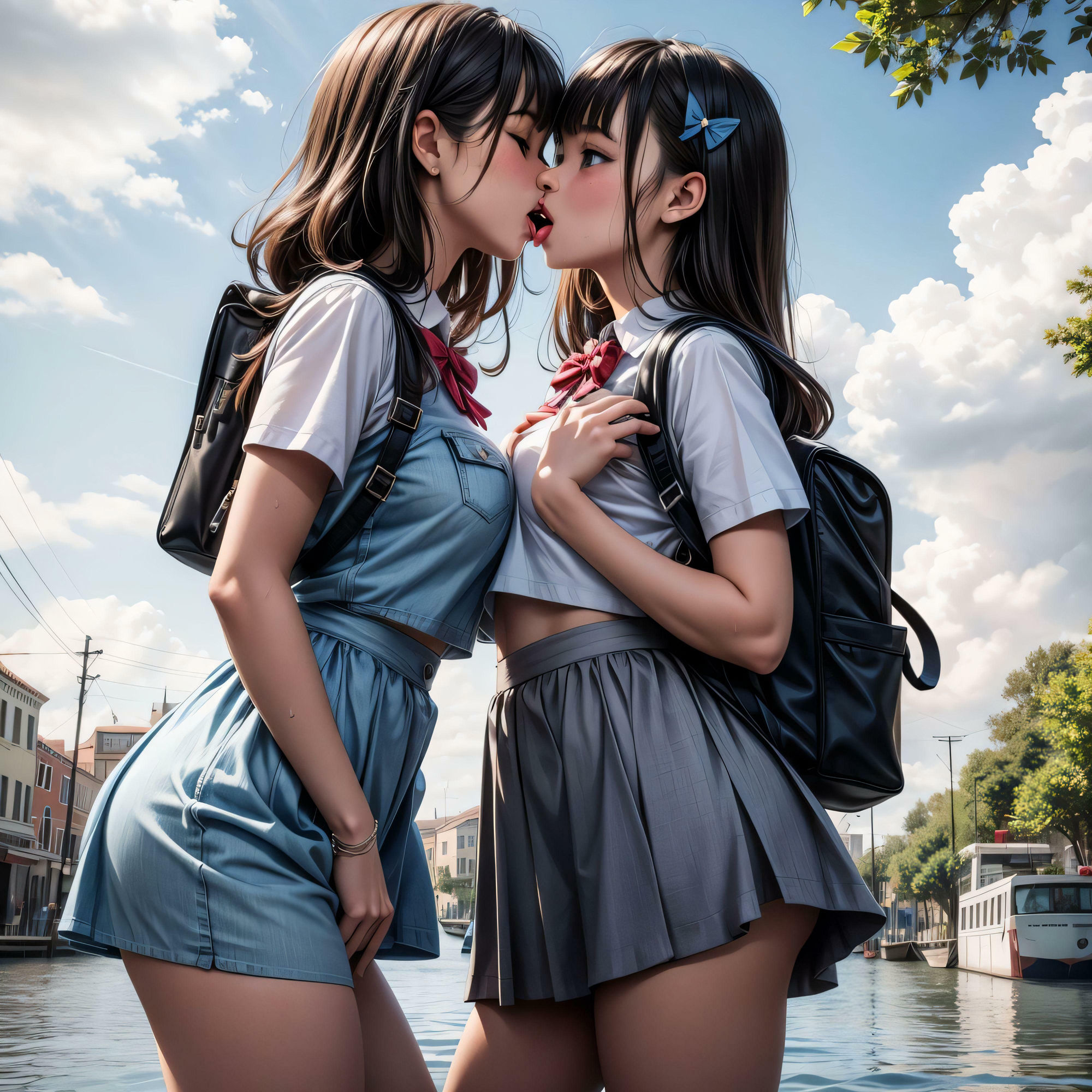 百合野外イチャイチャ