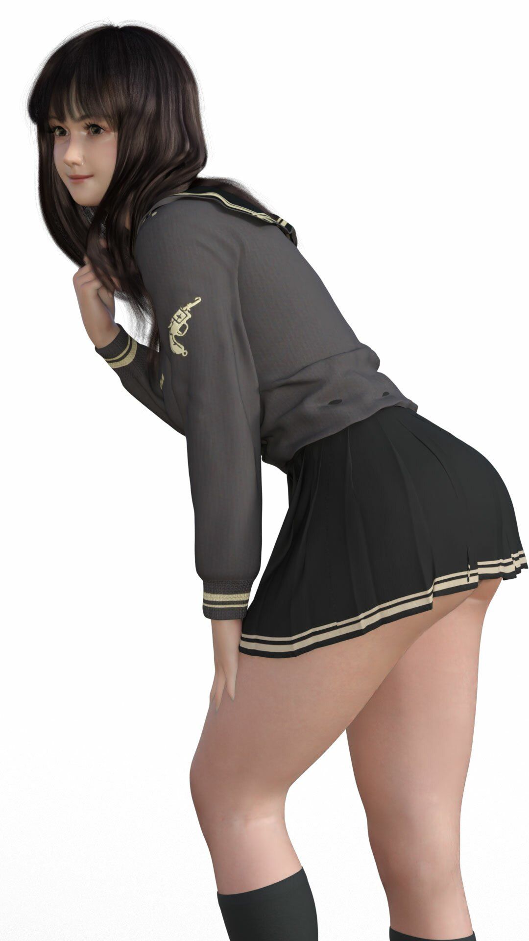 【△100】盗撮実現党の党員として公認を受けた女性候補『本藤まな』選挙カーに乗って街頭演説に臨む。「テーマ:パンチラの反響について」:PV03（ピンクストライプ柄パンティ編）