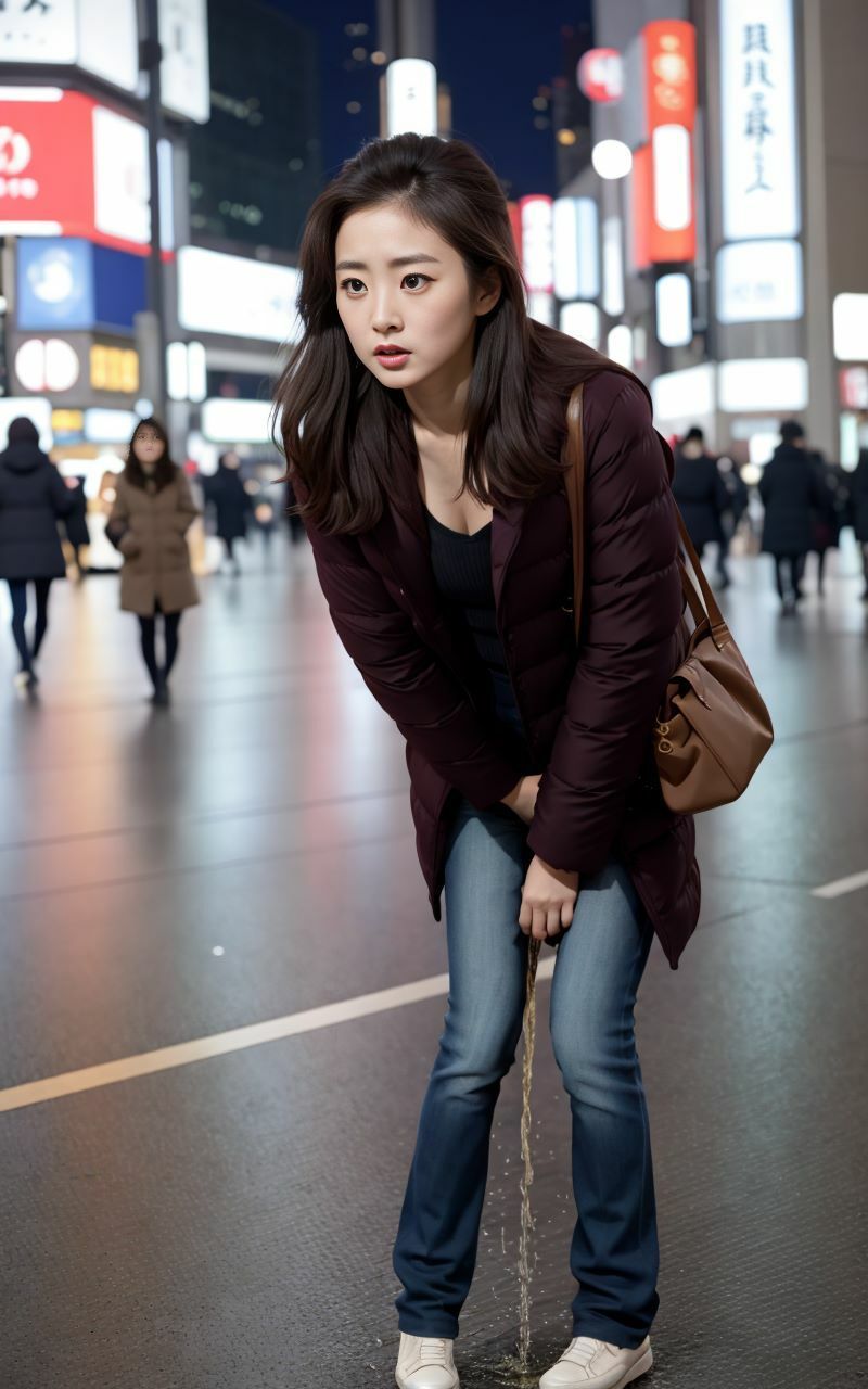 AIおもらし美女〜夜の繁華街編〜