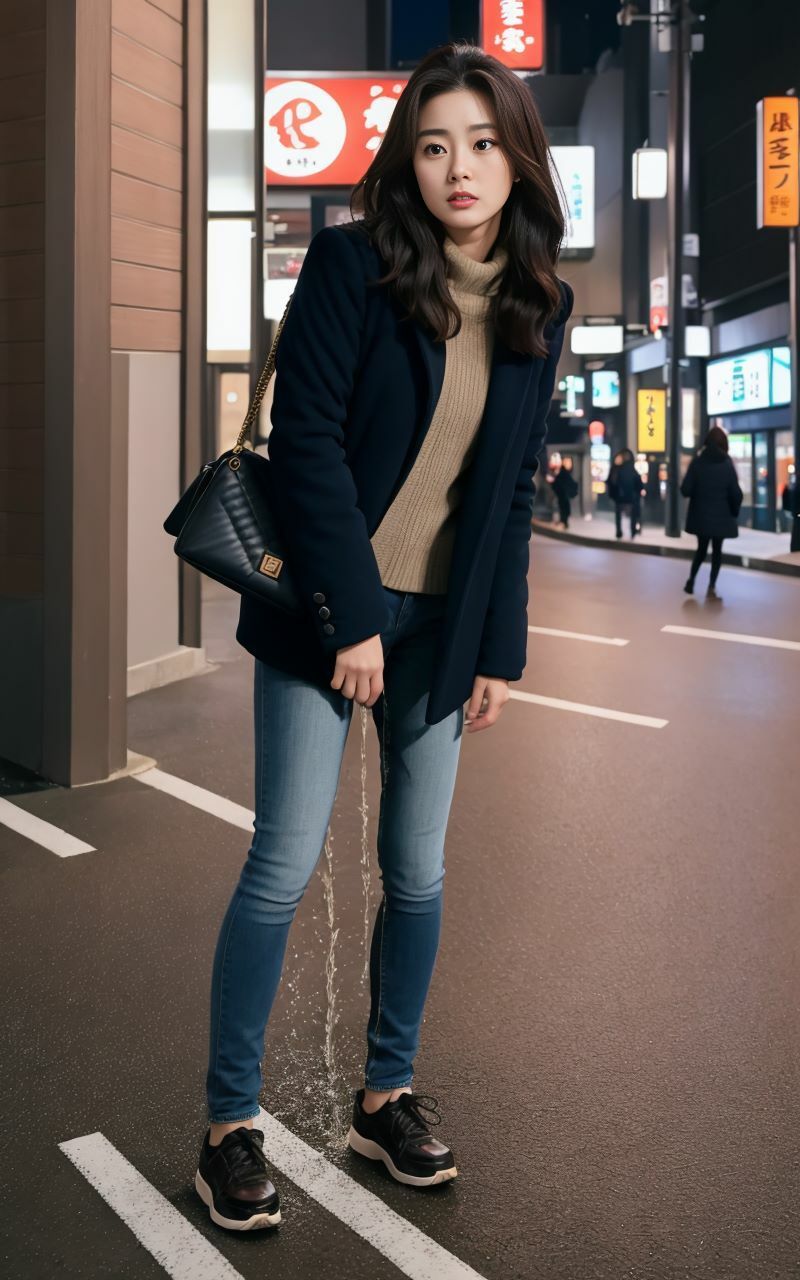 AIおもらし美女〜夜の繁華街編〜