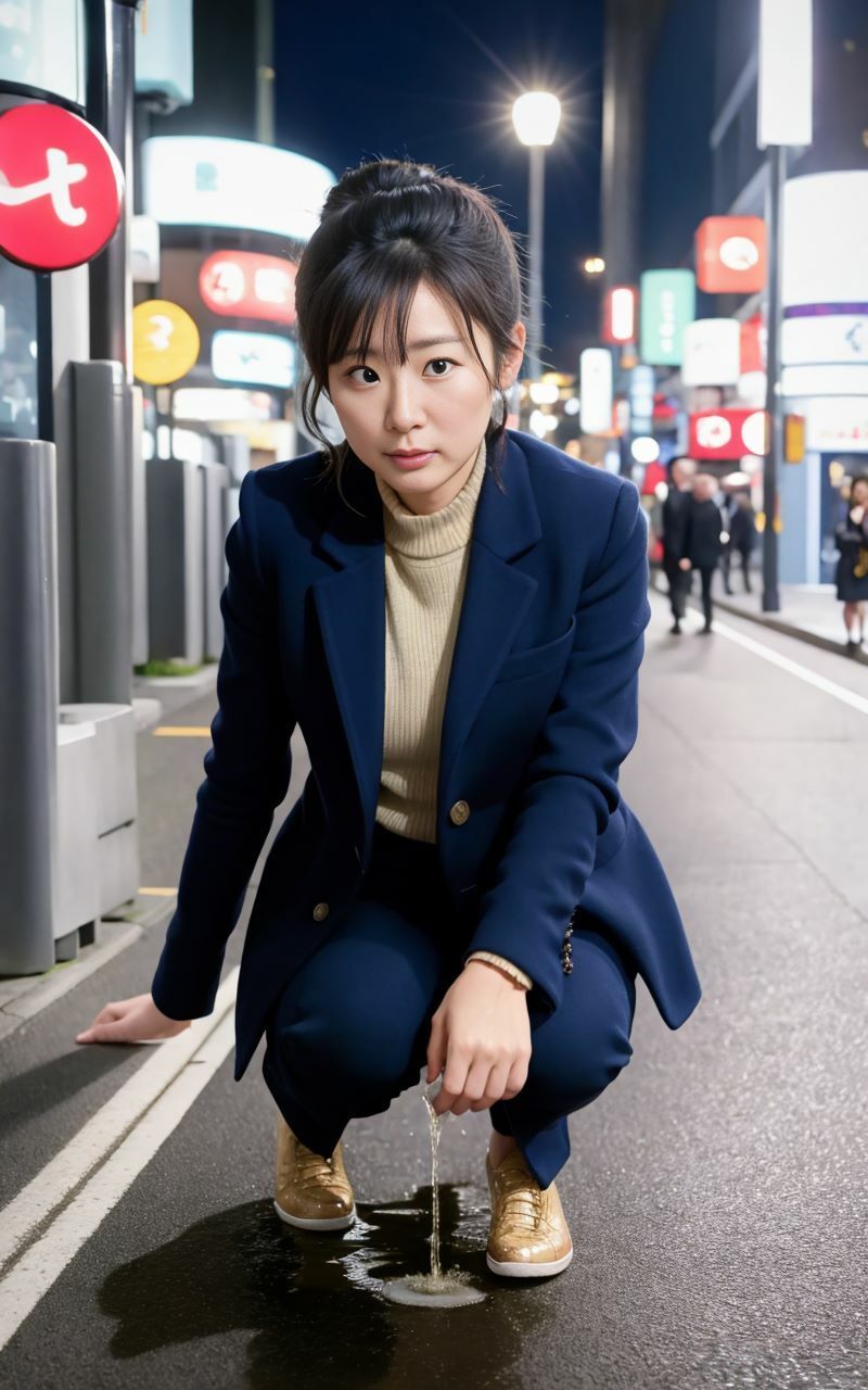 AIおもらし美女〜夜の繁華街編〜