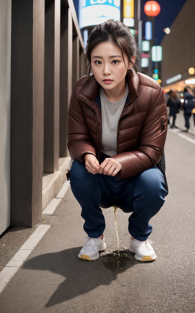 AIおもらし美女〜夜の繁華街編〜