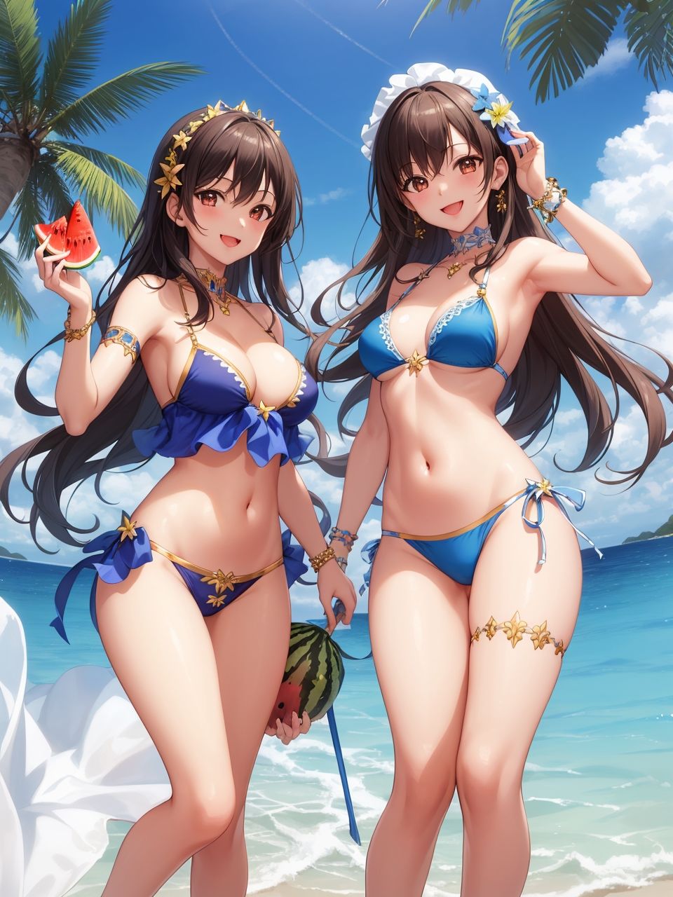 二人でたたずむ美女たち2〜AIイラスト集〜