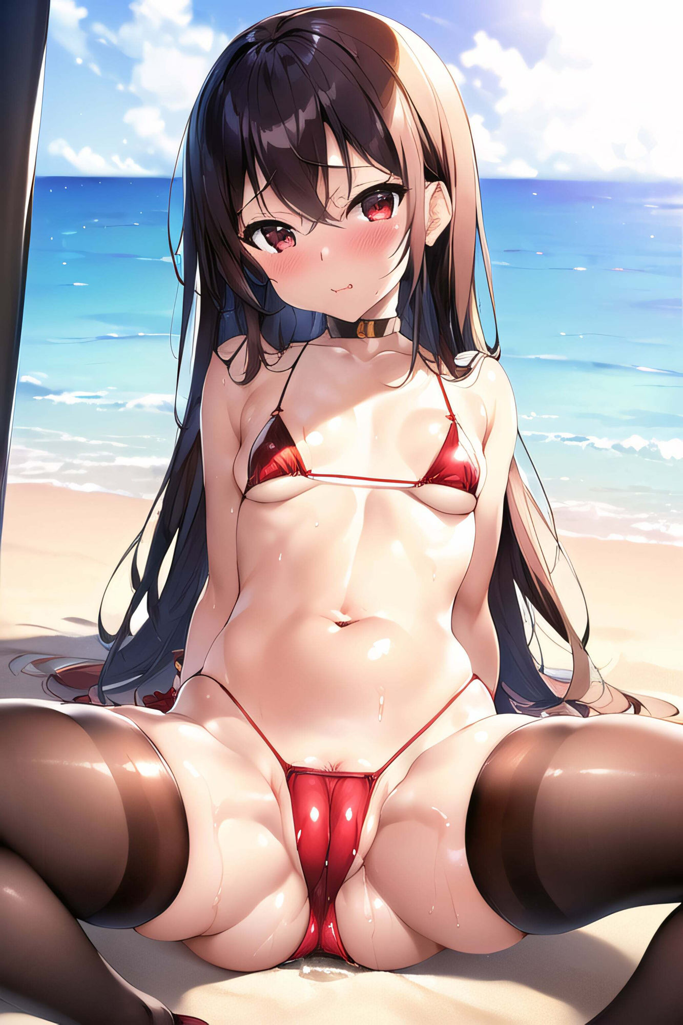 赤マイクロビキニ集