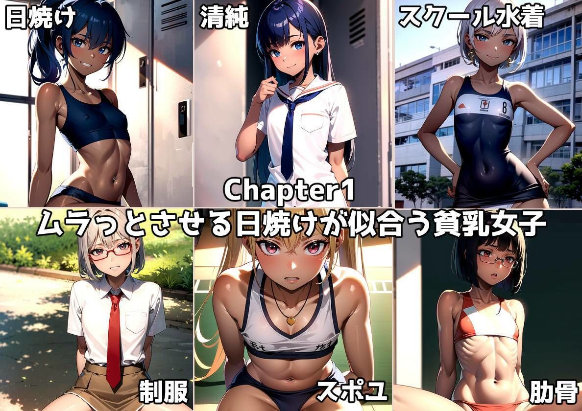 日焼けした肌が魅力的な貧乳女子にオナ見せした話
