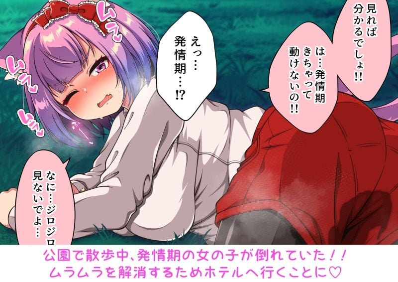 発情期でムラムラしてるネコミミぽっちゃり爆乳少女と偶然出会ってえっちする話