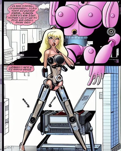 おっぱいロボット漫画用の下書き原稿データ集006（画像400枚、商用利用OK）