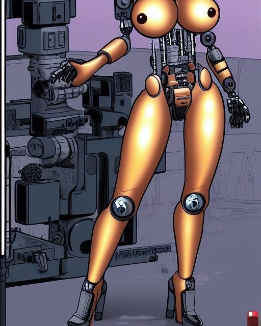 おっぱいロボット漫画用の下書き原稿データ集006（画像400枚、商用利用OK）