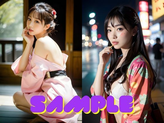 AI美女グラビア写真集 和の彩り、はだける着物と禁断の美