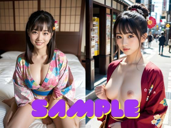 AI美女グラビア写真集 和の彩り、はだける着物と禁断の美