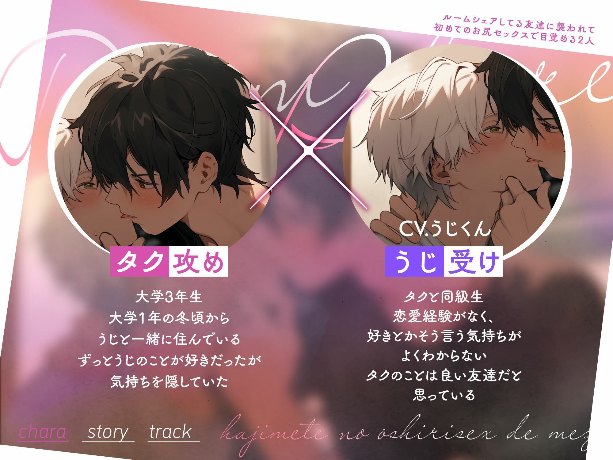 【受け声】ルームシェアしてる友達に襲われて〜初めてのお尻セックスで目覚める2人