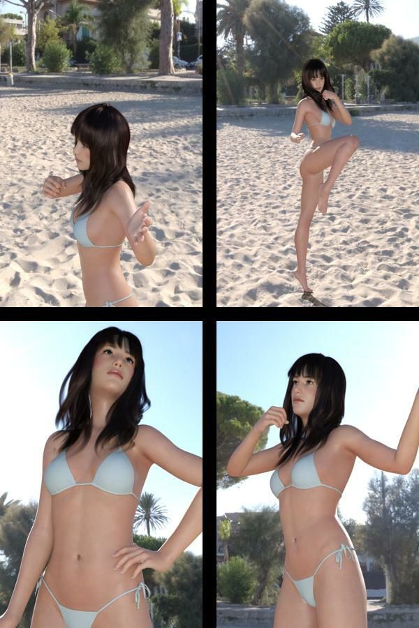 【＋All】『理想の彼女を3DCGで作ります』から生まれたバーチャルアイドル「本藤まな（ほんどうまな）」のグラドル撮影風写真集:Gradol_01