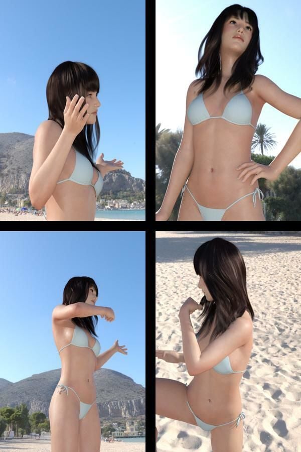 【＋All】『理想の彼女を3DCGで作ります』から生まれたバーチャルアイドル「本藤まな（ほんどうまな）」のグラドル撮影風写真集:Gradol_01