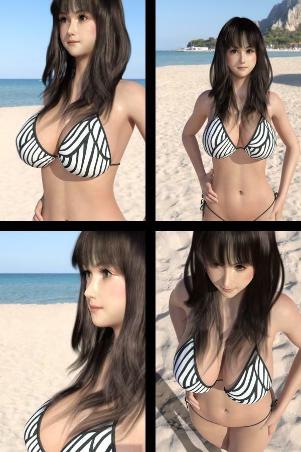 【+100】『理想の彼女を3DCGで作ります』から生まれたバーチャルアイドル「本藤まな(ほんどうまな)」のグラドル撮影風写真集:Gradol_01