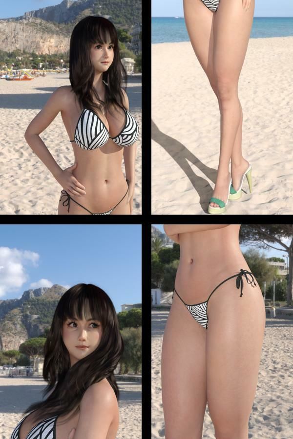 【+100】『理想の彼女を3DCGで作ります』から生まれたバーチャルアイドル「本藤まな(ほんどうまな)」のグラドル撮影風写真集:Gradol_01