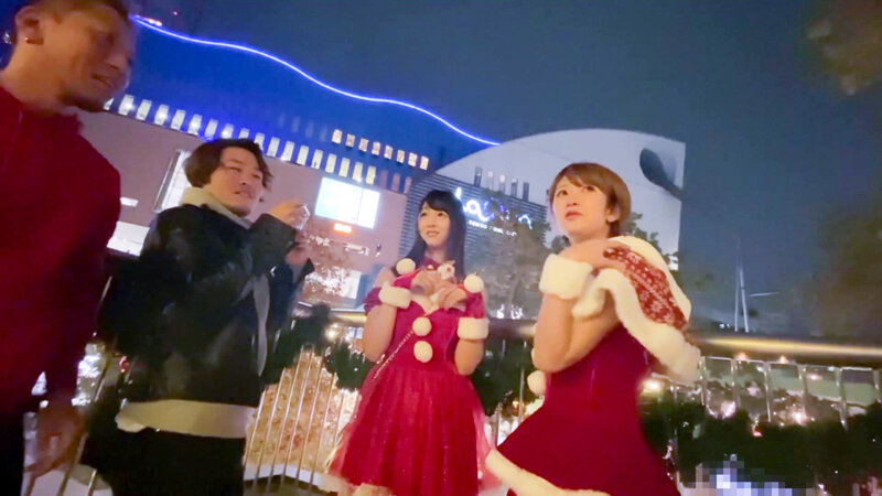 街行くエロカワサンタをナンパGETしてハメまくった結果 盛大な熱~いホワイトザーメンぶっかけちゃいましたw