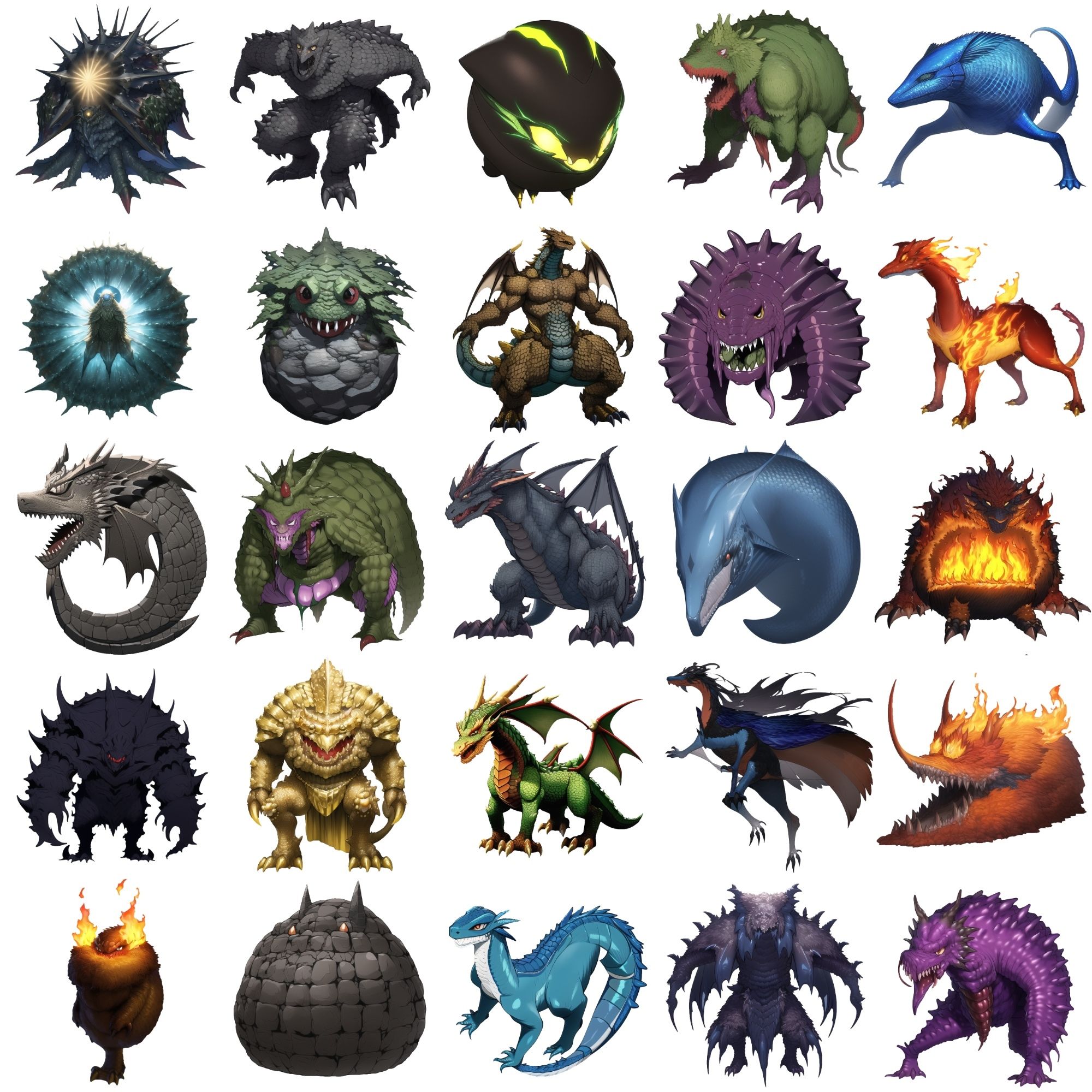 【属性別クリーチャー立ち絵1】著作権フリーの高解像度画像（100枚）