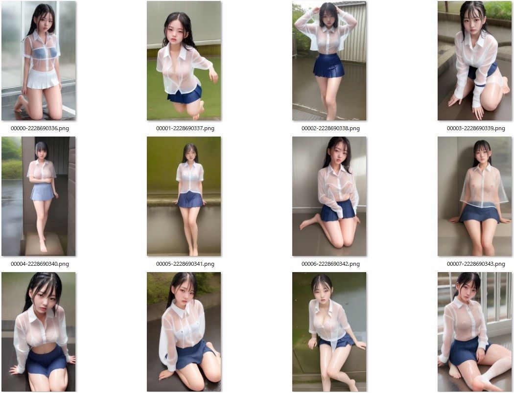 雨に濡れた女性